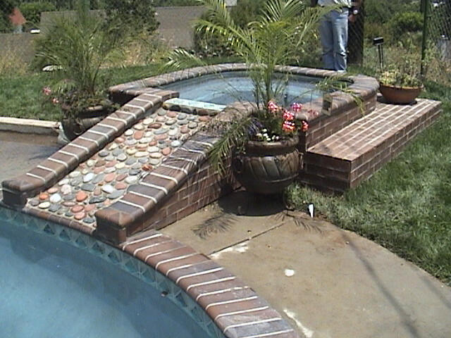 custom spa rock spillway.